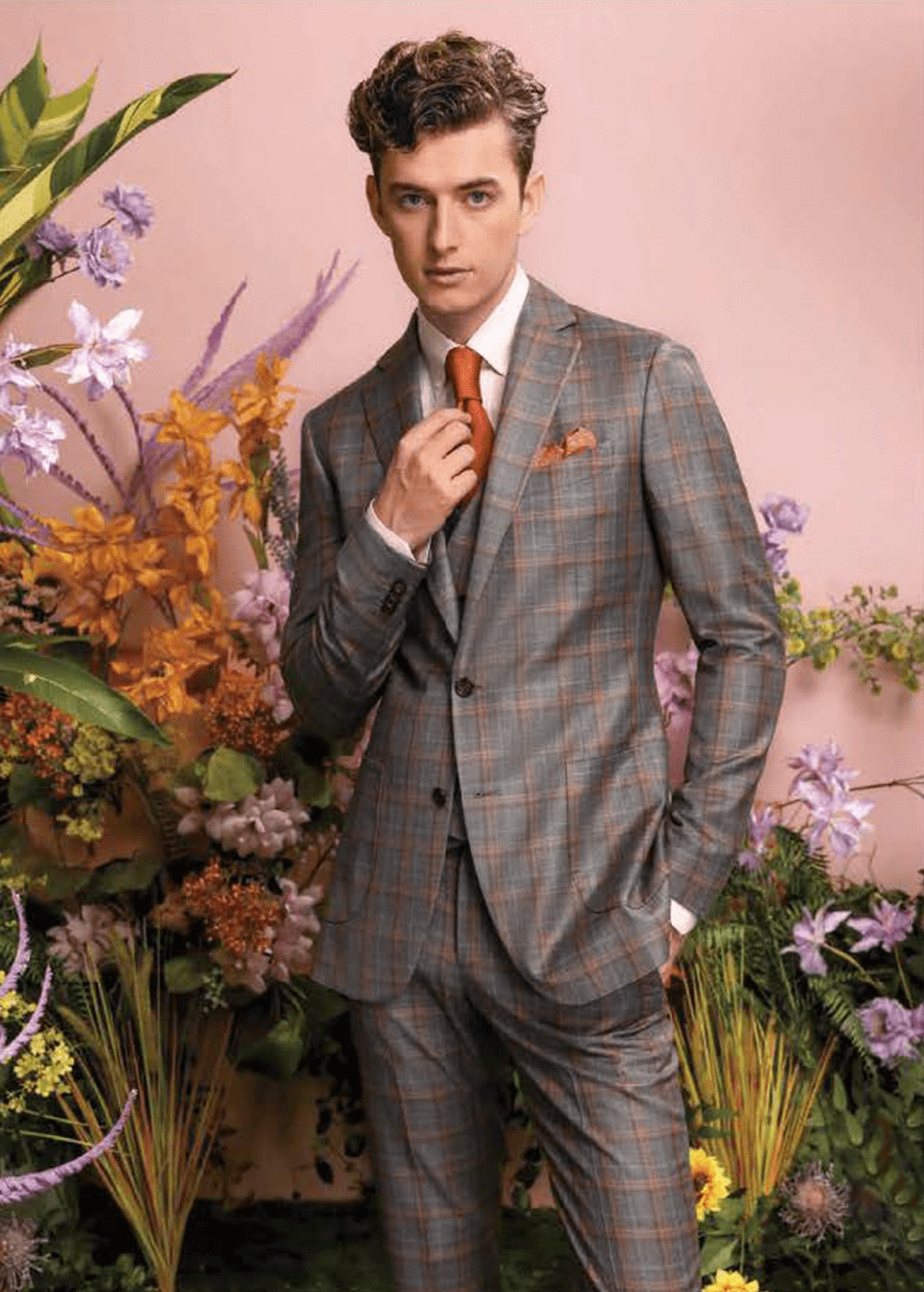 Wool Gray/Brown Men's Suit