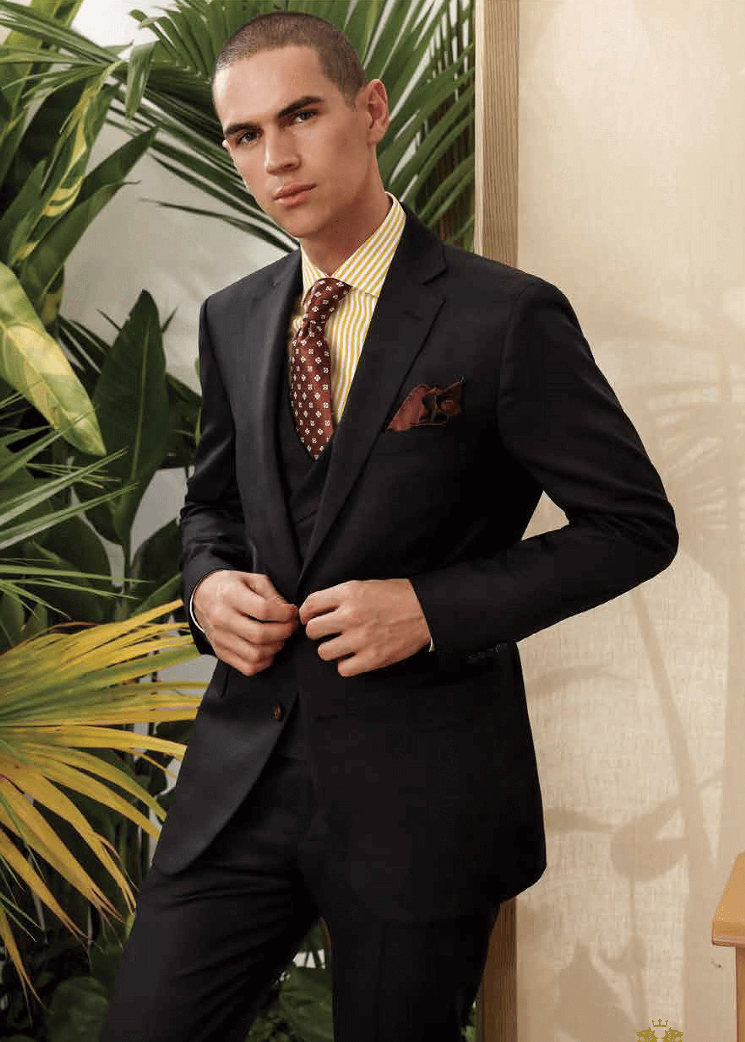 Suit 82% Wool 18% Silk Charcoal Solid
