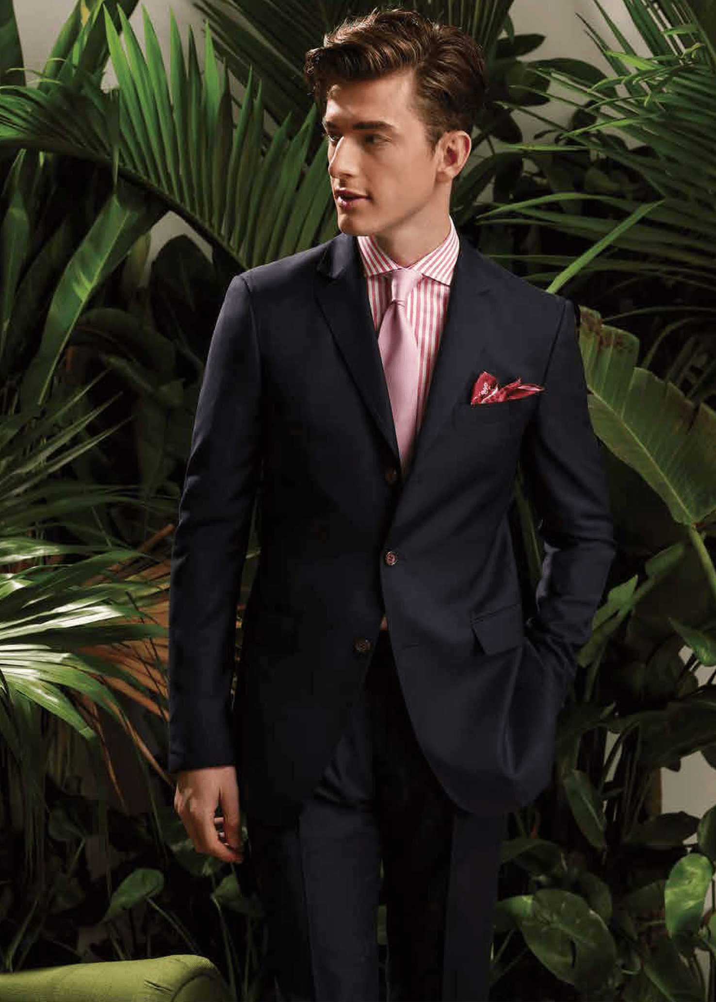 Suit 100% Wool Mid-Night Blue Solid