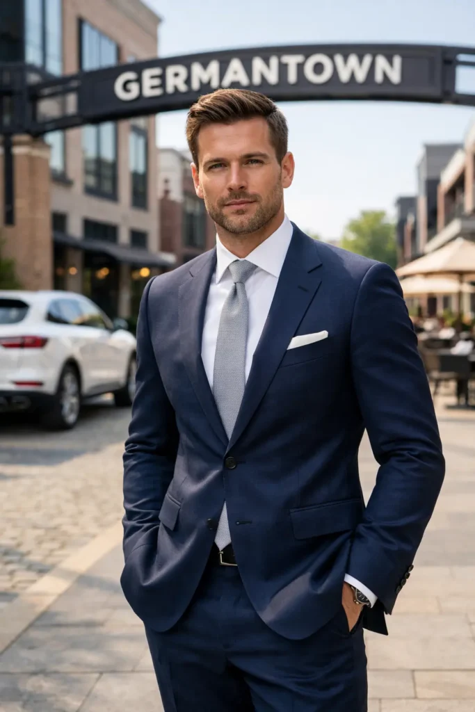 JBD Clothiers creates custom suits in Germantown with premium fabrics and precise tailoring. Book your consultation for a perfect fit.