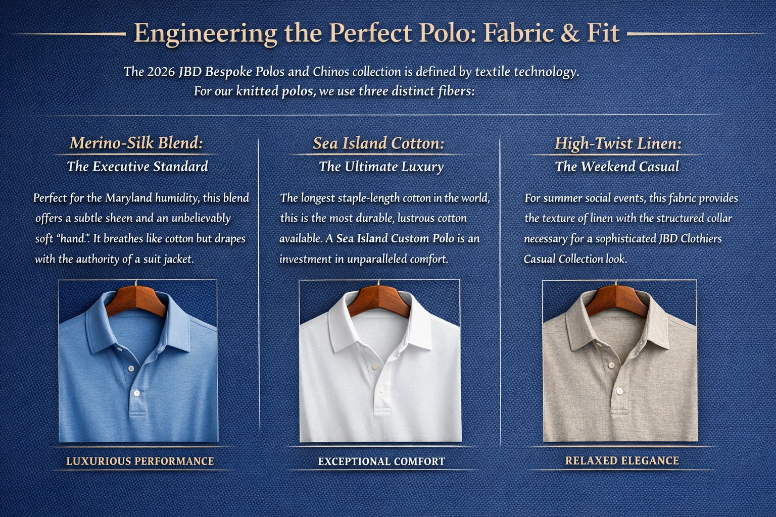 The resurgence of the Smart Casual Executive look is driven by a desire for subtle superiority. In an environment where everyone is dressed down, the individual with a flawlessly-fitted, custom knitted polo signals a higher level of taste and detail.