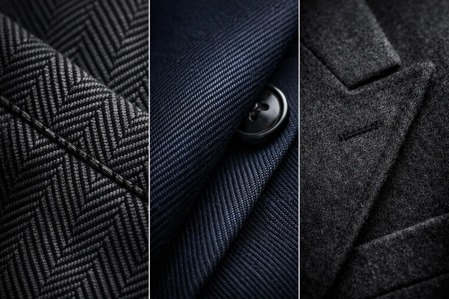 herringbone twill and flannel weave textures for custom suit fabrics